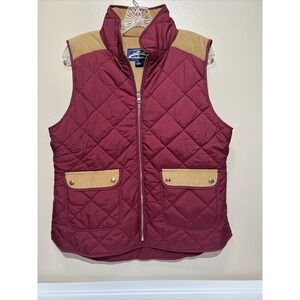 Lauren‎ James Preptec Camden Cranberry Red Quilted Vest Size Large